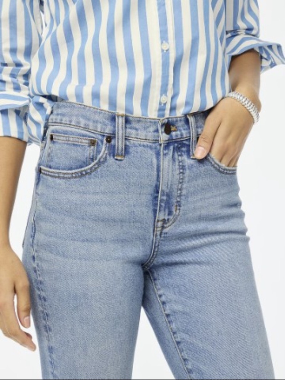 J.Crew Factory Essential straight jean in all day stretch in Marin Wash, Size 28 - Picture 4 of 11